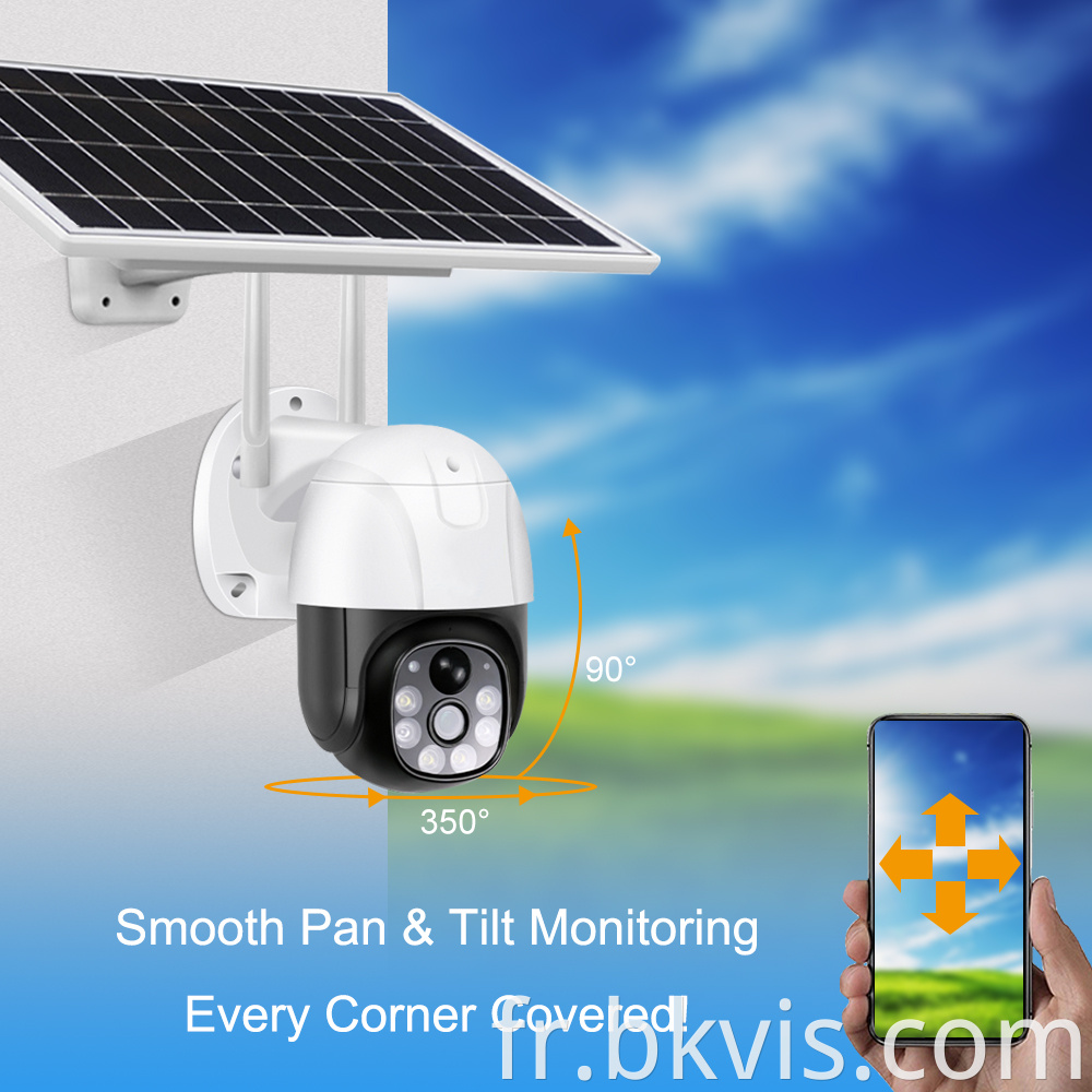 vision home security waterproof wireless PTZ solar camera